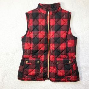 St. John's Bay Red & Black Buffalo Plaid Vest